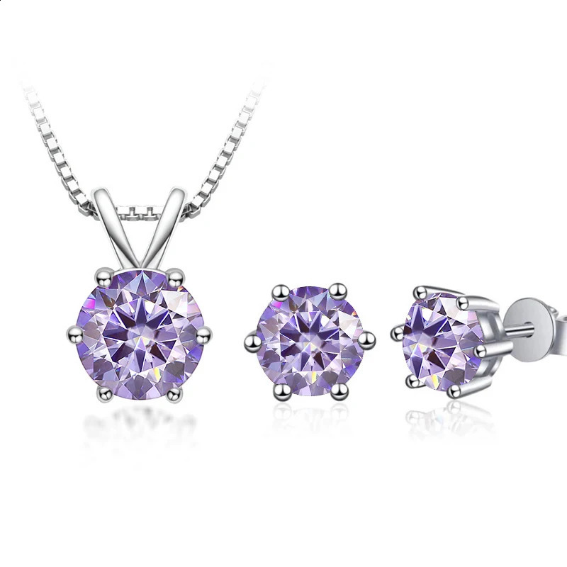 JoyceJelly 3CT Jewelry Set with GRA Sterling Silver 925 Necklace Earrings Wedding Fine Jewerly Pass Dismond Tester 250417
