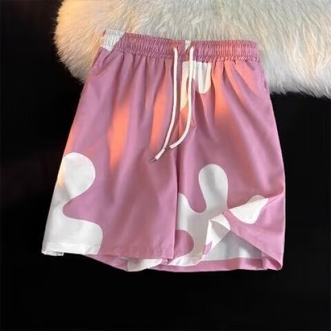 Pai Daxing's matching shorts, men's summer loose sleeping sponge baby casual pants, couple's vacation beach pants