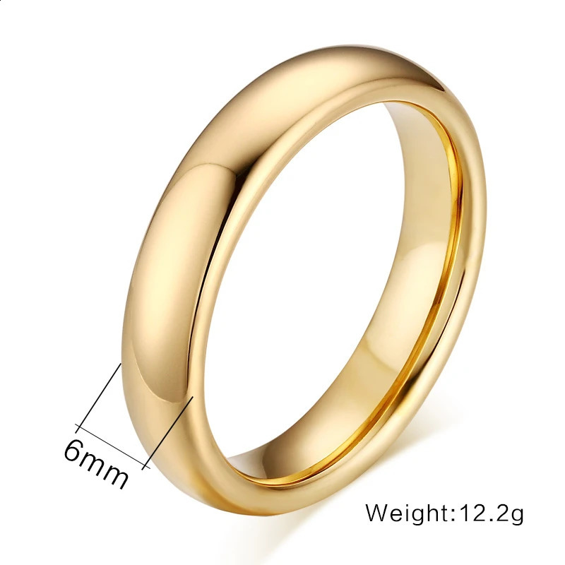 Smooth stainless steel couple ring gold simple 4MM womens couple wedding jewelry engagement gift personalized 250422