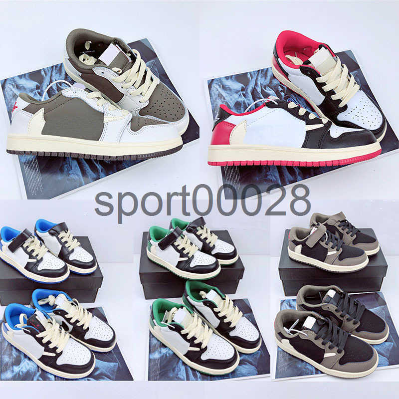 1 Kids Basketball Shoes Low Boy Girl Shoes Dark Mocha Obsidian Chicago Bred outdoors Sneakers Multi-Color Size 24-35