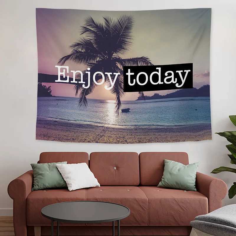 VIKAMA Scandinavian Landscape Decorative Fabric Tapestry Bedroom Ins Style Bedside Sofa Background Fabric Tapestry DecorationM251125