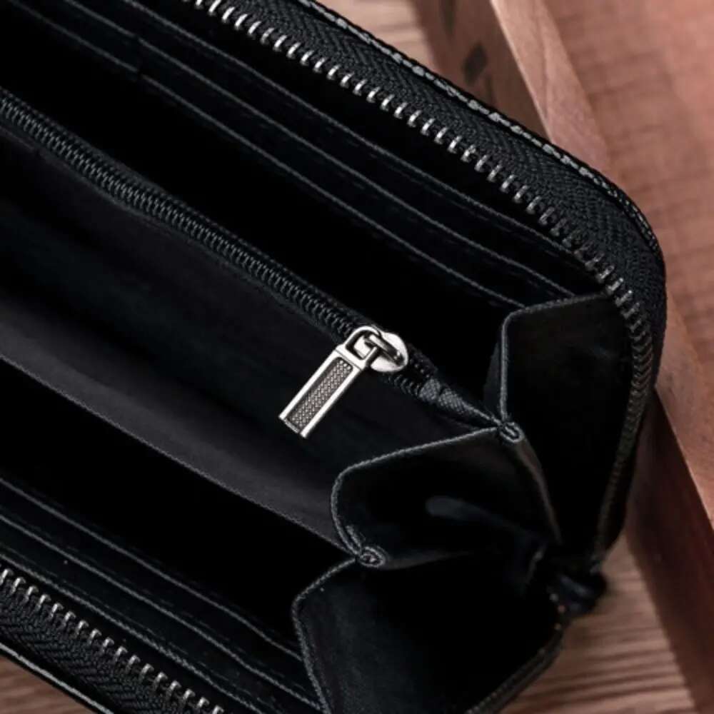 Zipper Open Long Wallet Alligator Pattern Men's Safe Clutch Waist Business Male Money Purse Card Bag Holder