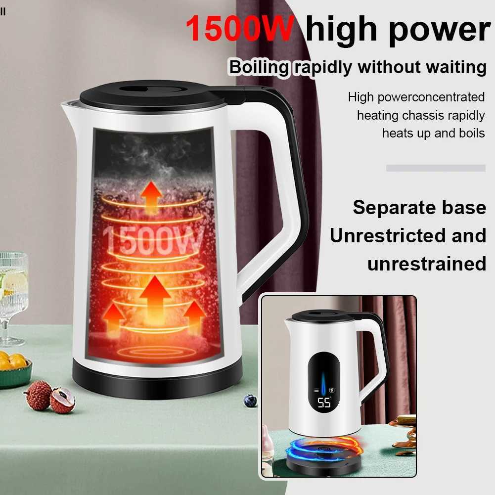 EU Plug 3L Stainless Steel Electric Digital Display Large Tea Kettle Auto-Shutoff Thermal Water Kettle 1500W Fast Boiling Tool C251125