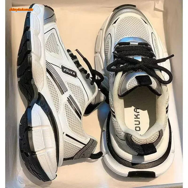 Dad Women's 2025 New Spring and Autumn Fried Street Thick-soled Heightened Versatile Small Casual Sports Shoes ddmykukumalu