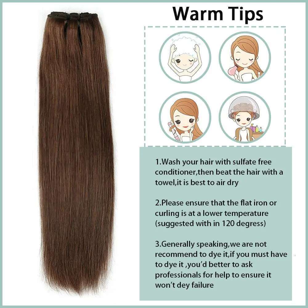 Straight Human Clip In Extensions 100% Unprocessed Full Head Brazilian Virgin Hair Natural Black Color 8Pcs With 120G
