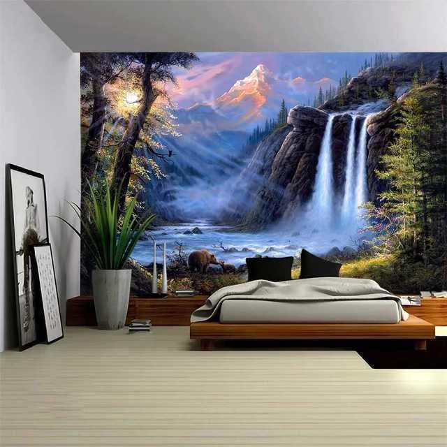 Tapestry Wall Hanging Beautiful Beach Landscape Decor Art Bedroom Window BackgroundM251125