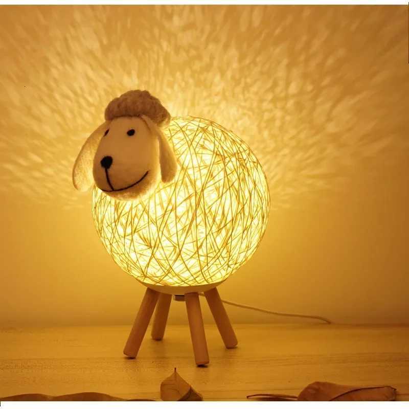 Yiins Little Sheep Desk Lamp Girl S Bedroom Atmosphere Light Cute Little Sheep Intelligent Timer Sleep Night LightM251125