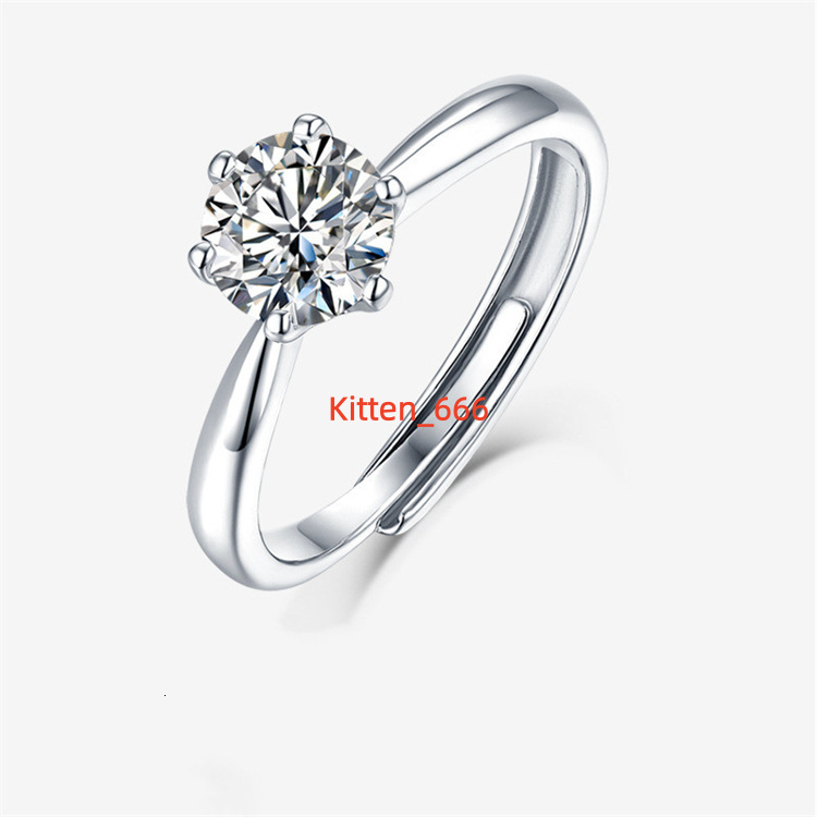 Classic Minimalist 18K Gold Engagement Ring Adjustable S925 Silver Matching Moissanite Ring for Couples for Women