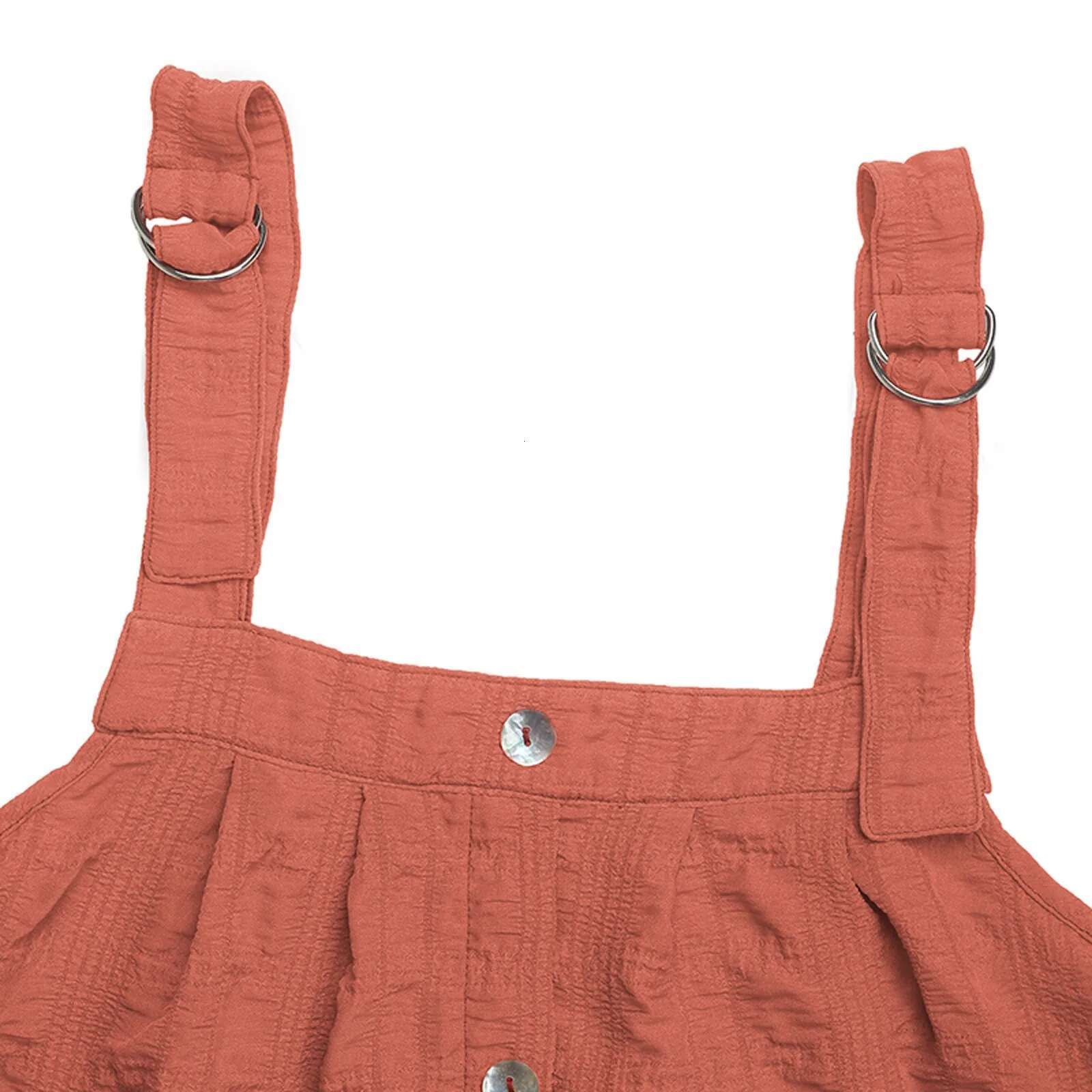 Dongdumaoyi New Summer Spaghetti Strap Dress Solid Color Mini Fashion Button Ruffles Office Lady Dresses For Women Streetwear
