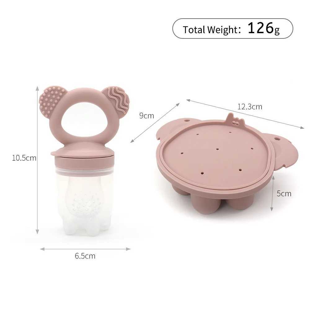 2PCS Baby Ice Pops Silicone Mold Ice Maker Animal Shapes Molds Baby Fruit Feeding Pacifier Teether Toy G251125