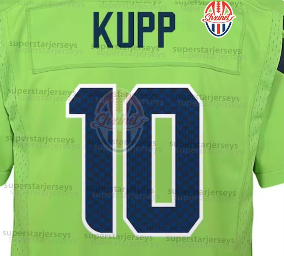 All Stitched Cooper Kupp Custom Football Jersey Smith-Njigba Witherspoon 12 Fan Jalen Milroe Embroidered Letter Number Design Any name any number