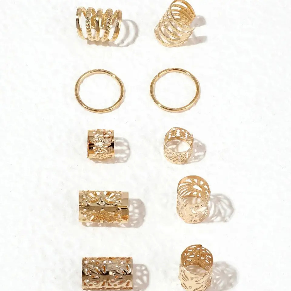 85 pieces of hollow hair ring accessories Dreadlocks pearl braided clip Dread Locks metal cuff decoration 250417