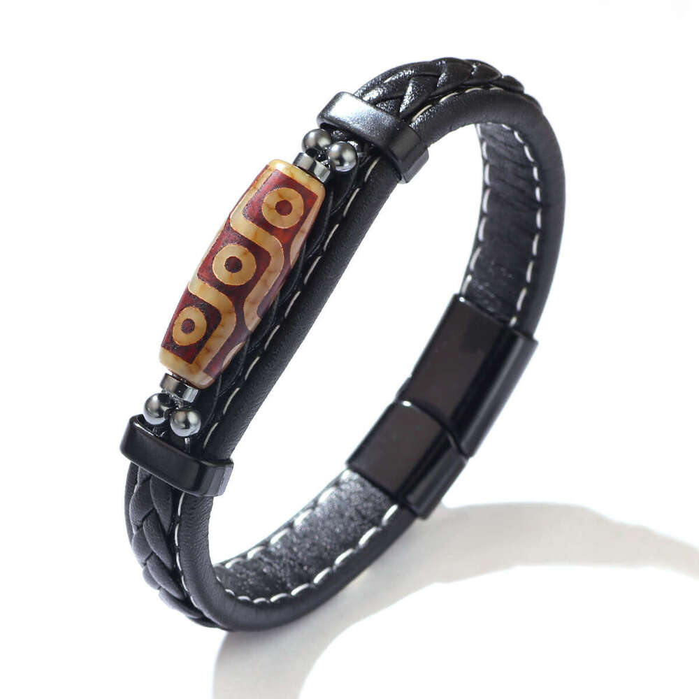 National Style Fashion Men's Hand woven Tianzhu Tibetan Leather Bracelet