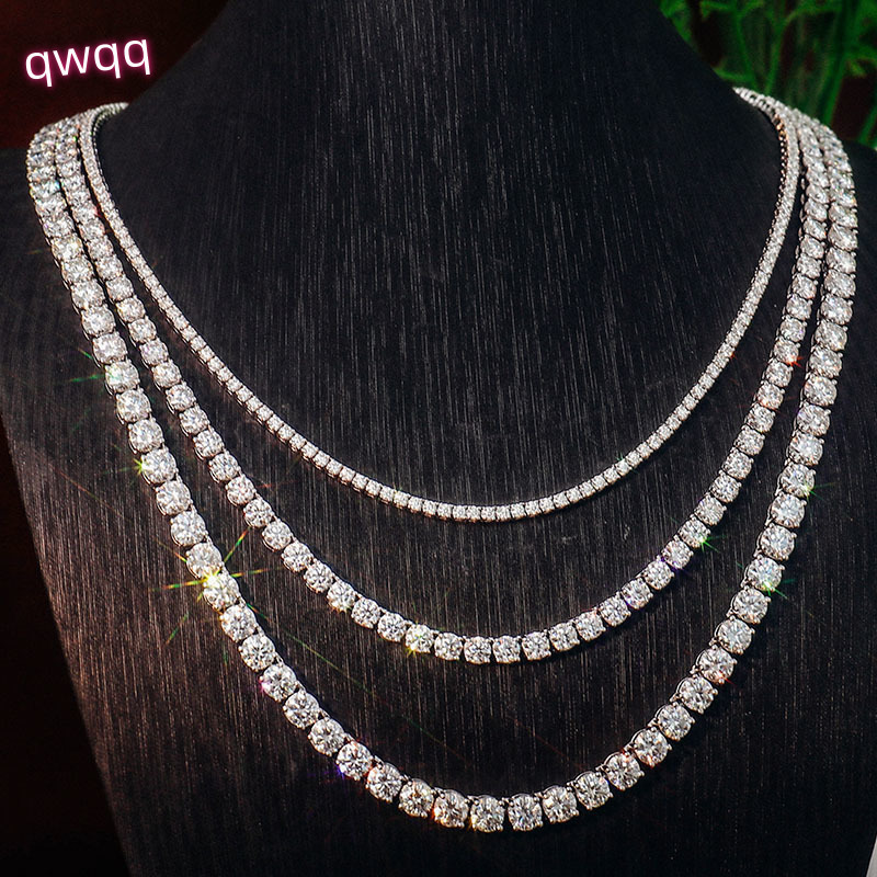 4/5/6MM Iced Out Moissanite Tennis Chain Mens Jewelry Diamond Necklace Hip Hop Tennis Chain Hip Hop Necklace Iced Out Necklace