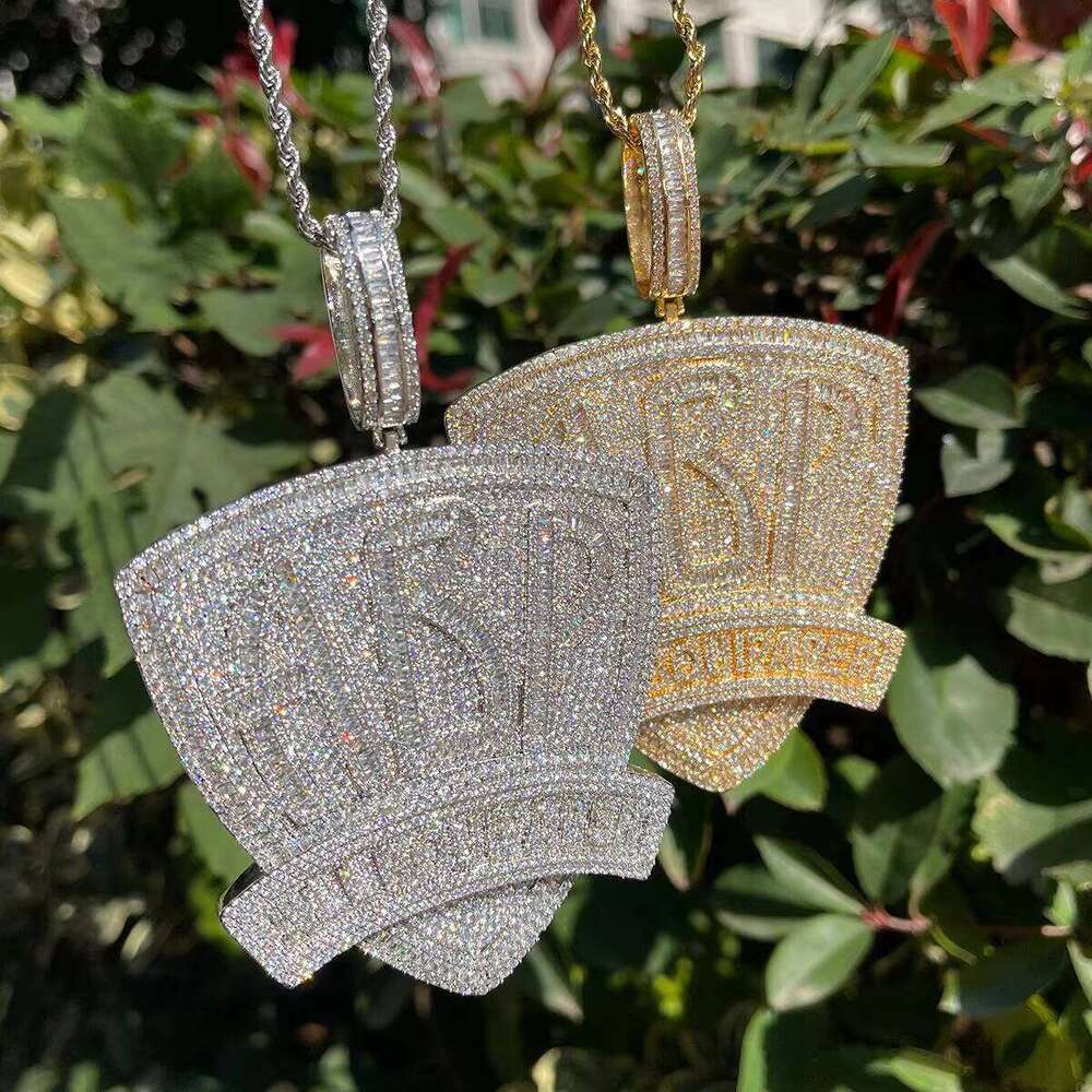 Ice out VVS Moissanite Custom 925 silver Luxury Pendant Women Sandstone Moissanite Hip Hop for Men