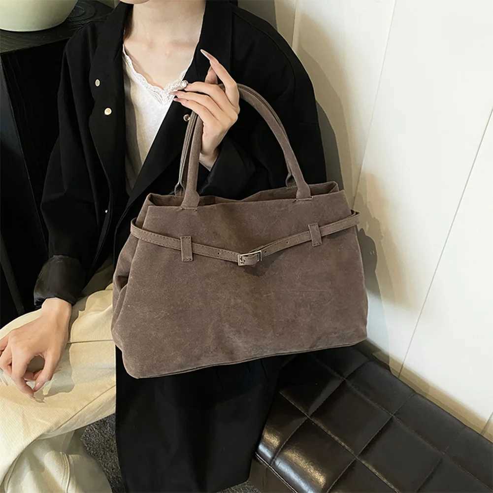 Womens suede homeless bag synthetic suede handbag fashionable handbag fashionable handbag travel shopping work bag W250425