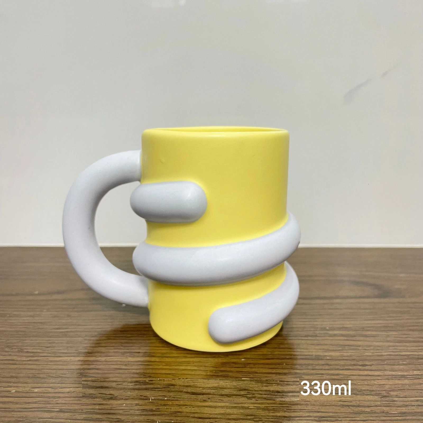 Nordic creative ceramic mug rotating handle coffee cup couple Cup Home simple breakfast cup Y251125