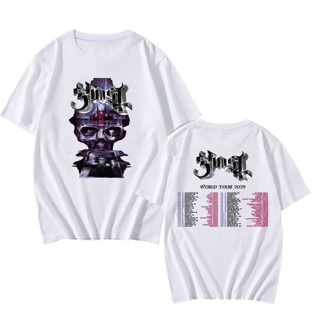 Ghost World Tour 2025 Cotton Soft Short Sleeve O-Neck T-shirt Camisas De Hombre Hip Hop Street Clothing Heavy Heart T-shirt W250425