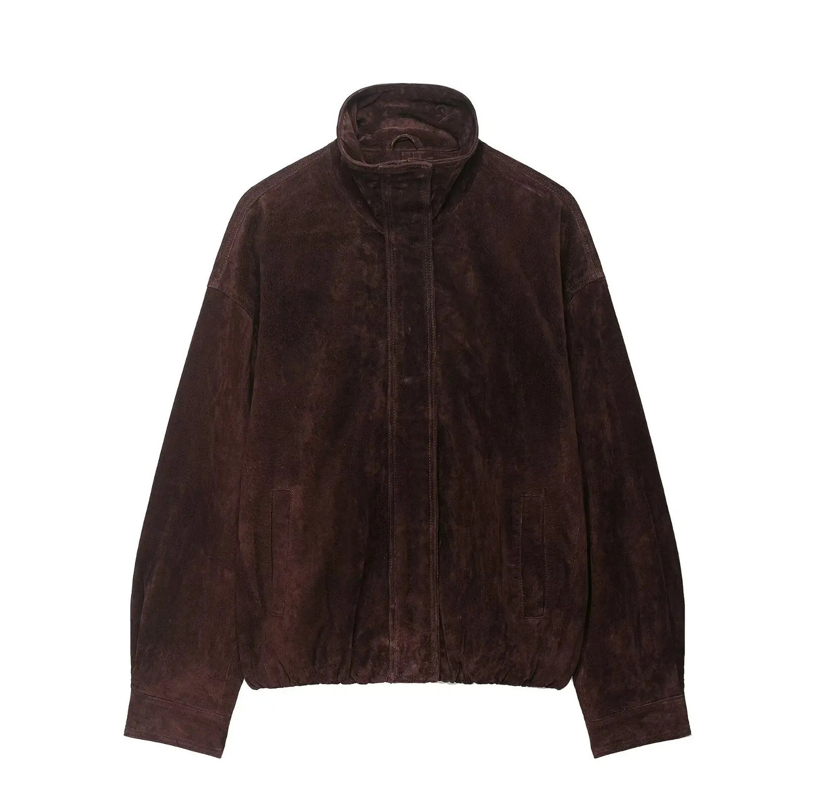 2025 Winter Vintage Brown Suede Loose Jacket Casual Stand Collar Pocket Thick Coat Autumn Warm Women Overcoat Streetwear 251124 - view 7