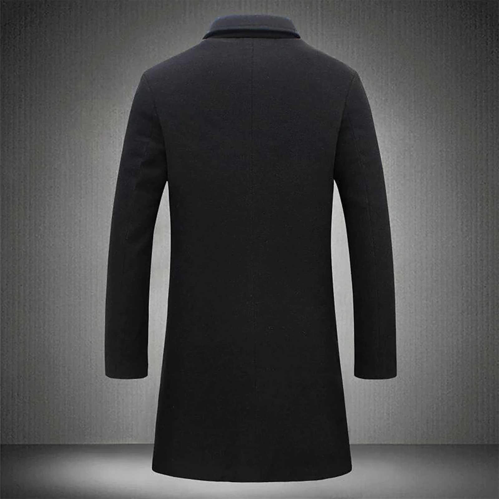 Men Elegant Long Trench Overcoat Single-breasted Windproof Trench Coat n Formal Daily WearT251125