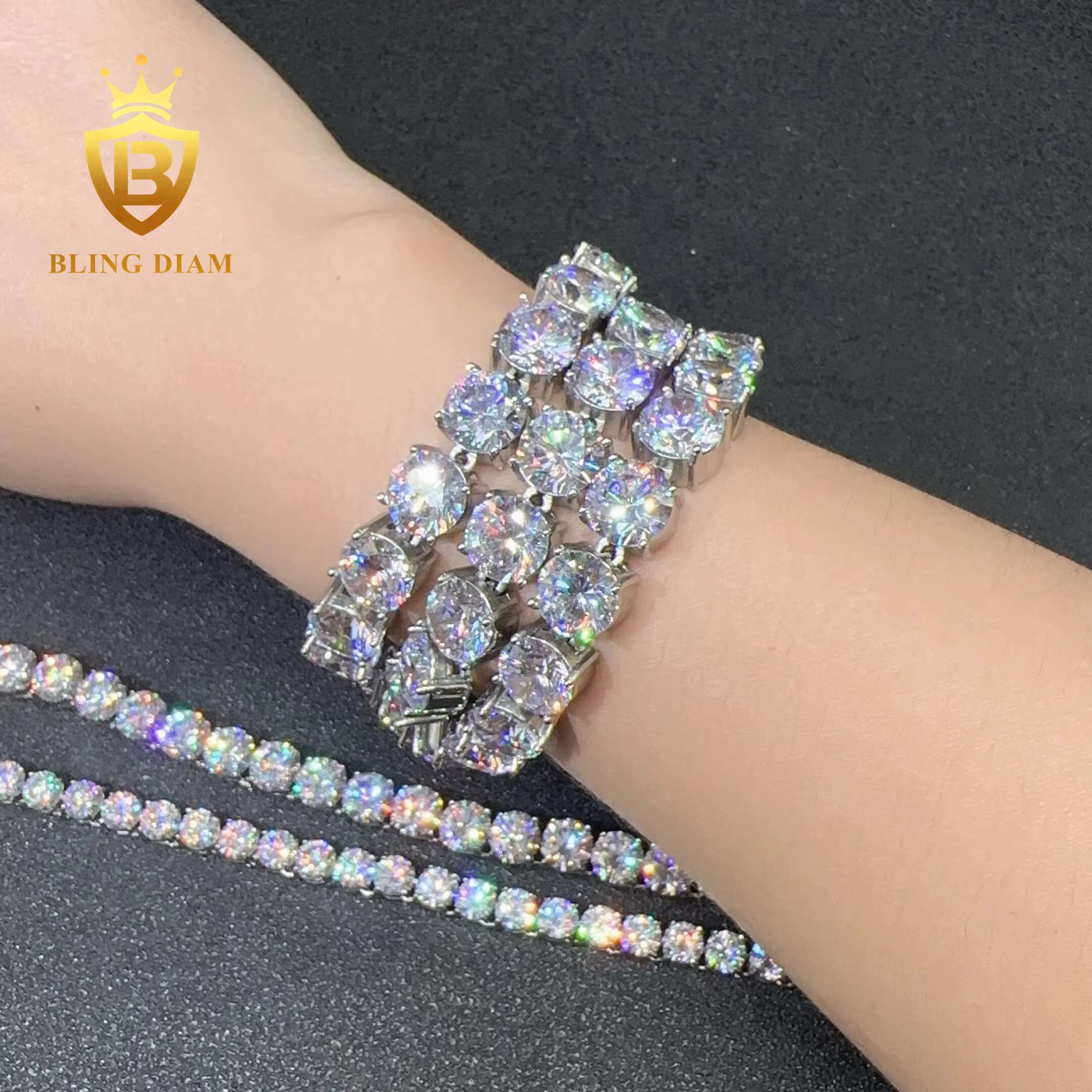 Iced Out Chocker Fashion 6mm 8mm 10mm 316L Stainless Steel Necklace 5A+Moissanite Diamond Hip Hop Tennis Chain