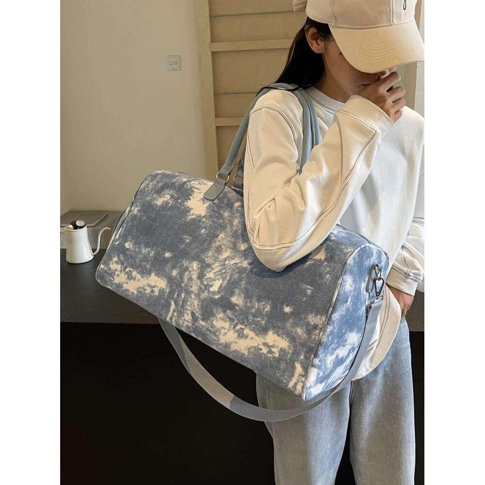 Designer Bag Fashion Canvas Tie-Dye Women's Travel Designer Boston Bag Large Capacity Shoulder Crossbody Bag With Shoe Compartment