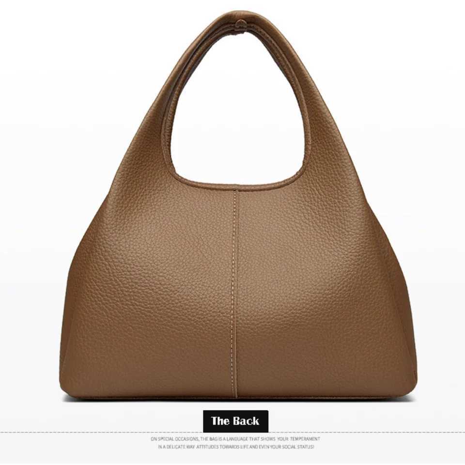 Versatile luxury handbag PU leather solid color shoulder bag soft bucket bag W250425