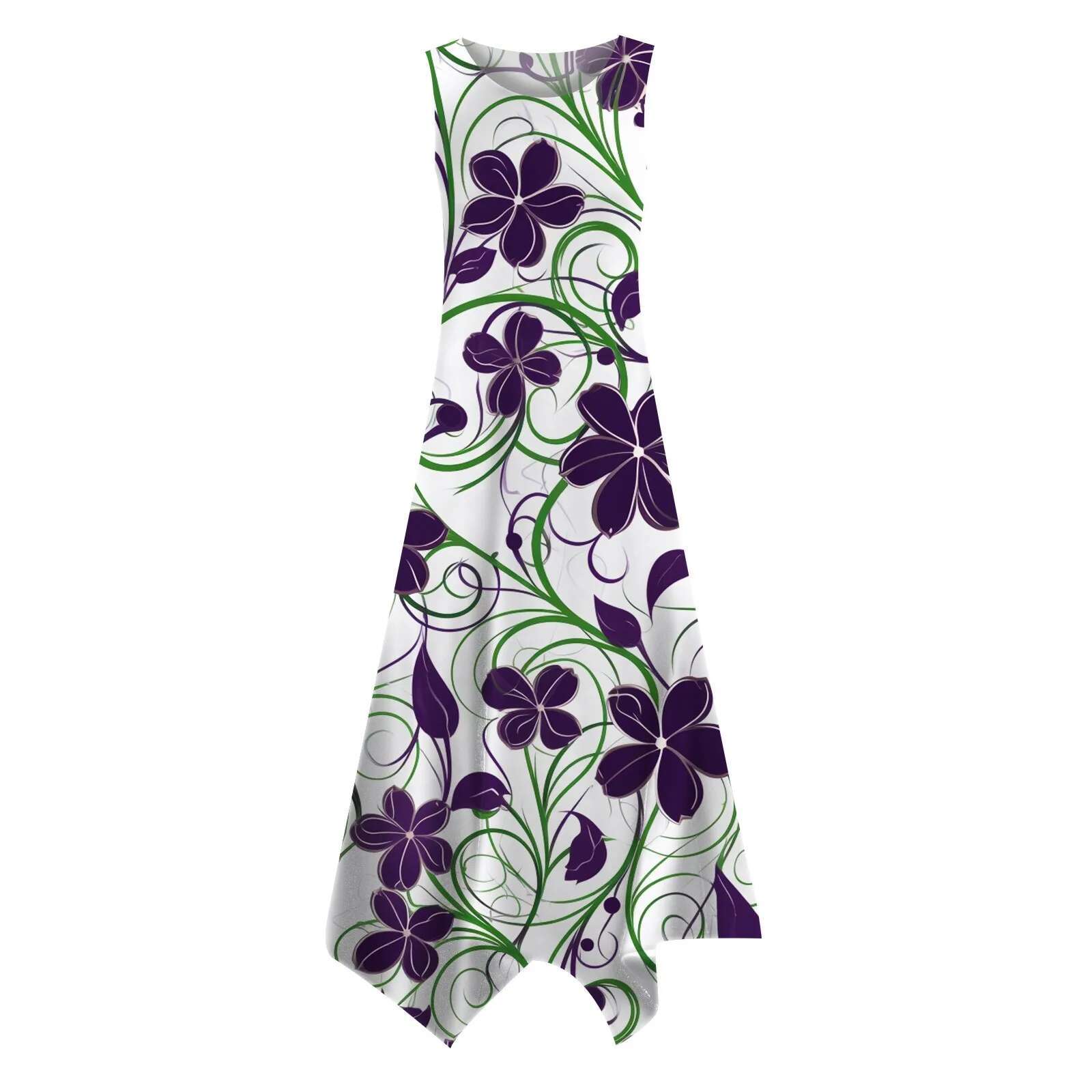 Dongdumaoyi Ladies Summer Long Dress Floral Sleeveless D Print Elegant Party Dresses For Women Casual Beach Spring Clothes