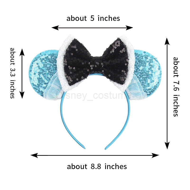 Disney 2023 Disney Journey Mickey Earrings Headband Girls Sparkle Castle 5 Bow Hair Festival Party Role Playing DIY Hair Accessories X250425