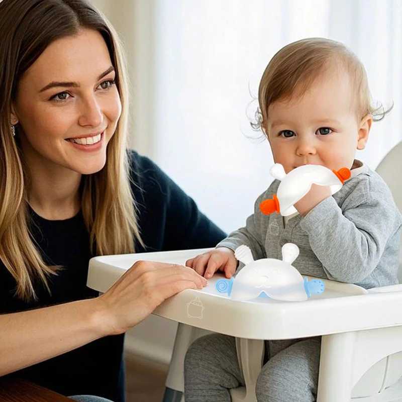 Soothe the Teeth Bunny Teething Toy with Hidden Handle - Anti-Thumb Sucking Design Soft Silicone Easy Grip for Youngsters G251125