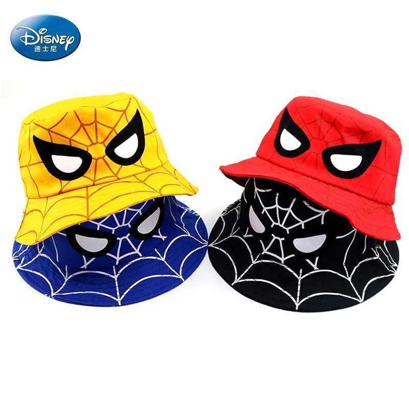 Disney cartoon Spider Man boy and girl bucket hat autumn baby fisherman hat red blue children Panama children cotton sun hat 3-8YXJ250425