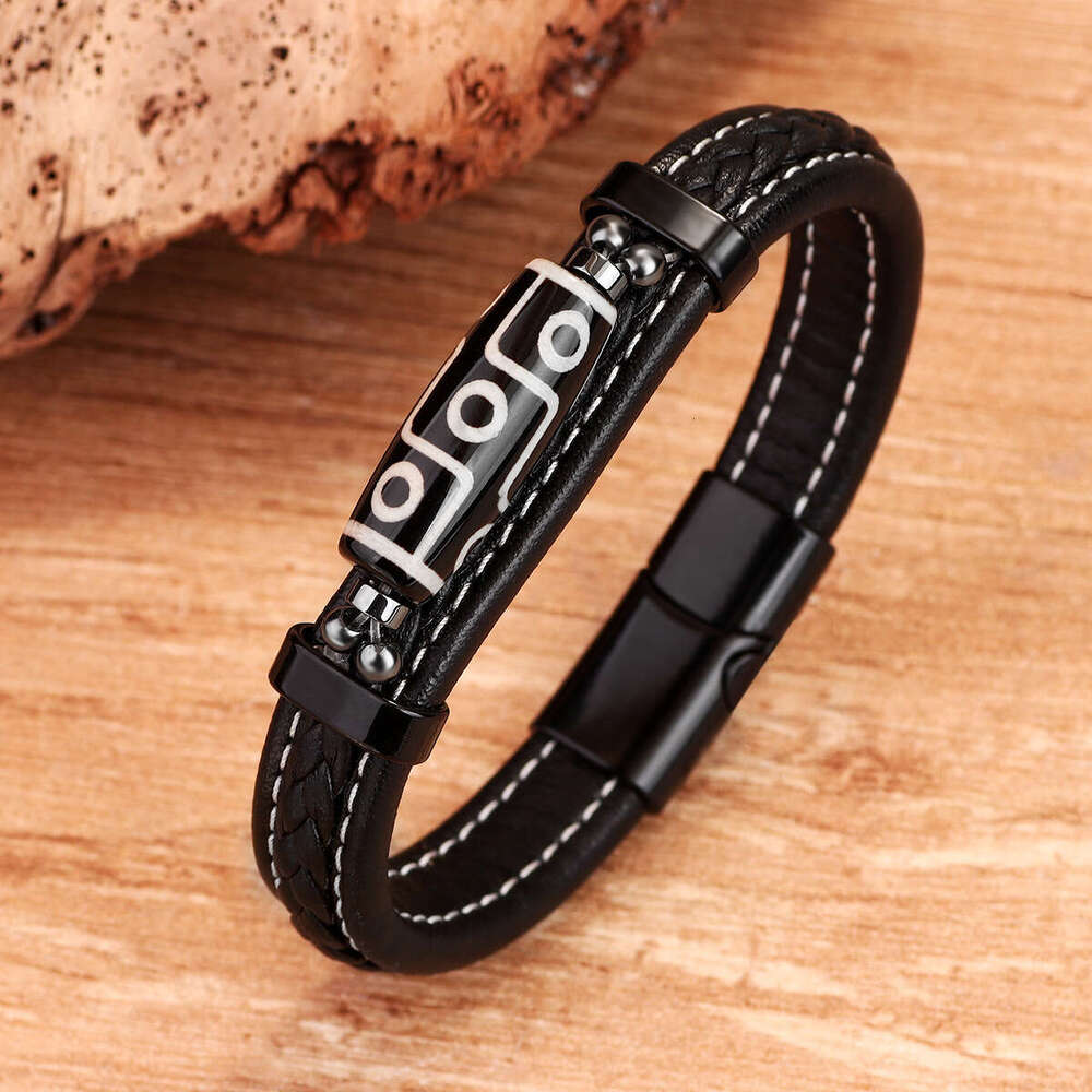 National Style Fashion Men's Hand woven Tianzhu Tibetan Leather Bracelet