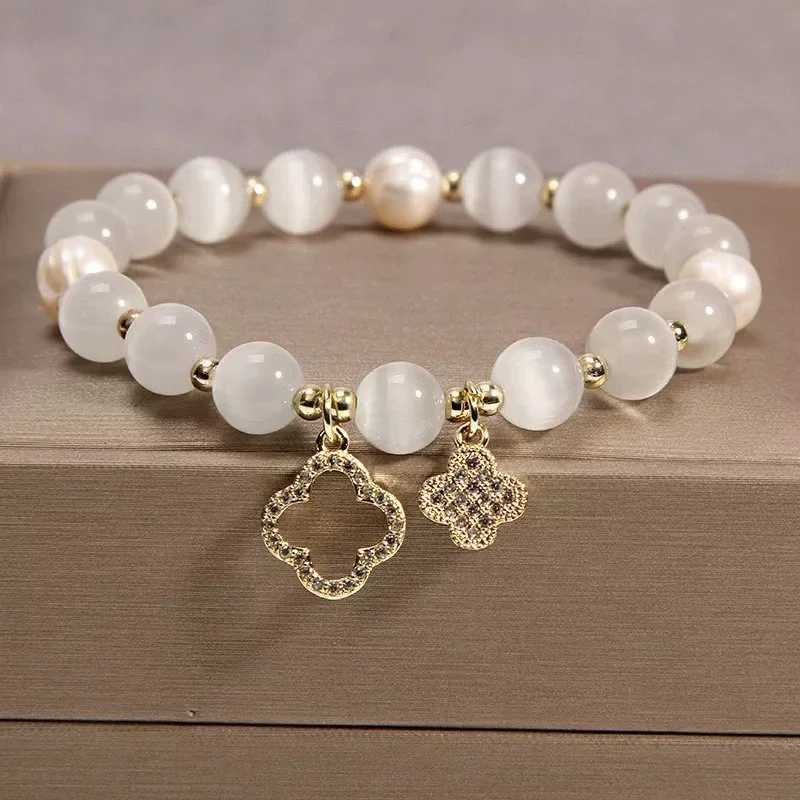 1PC Elastic Cats Eye Stone Bracelet Pearl Elastic Bracelets Fashion Jewelry Charm Gift Fashion Zircon Bracelet for Women J251125