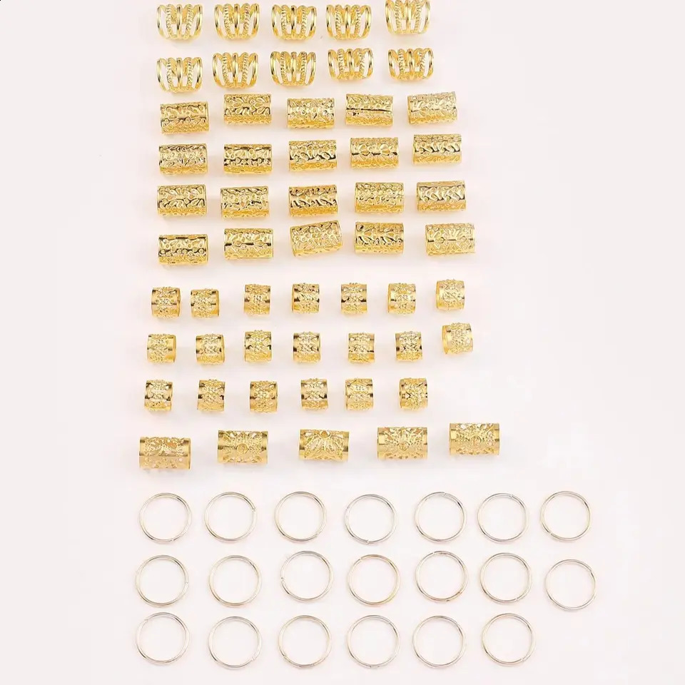 85 pieces of hollow hair ring accessories Dreadlocks pearl braided clip Dread Locks metal cuff decoration 250417