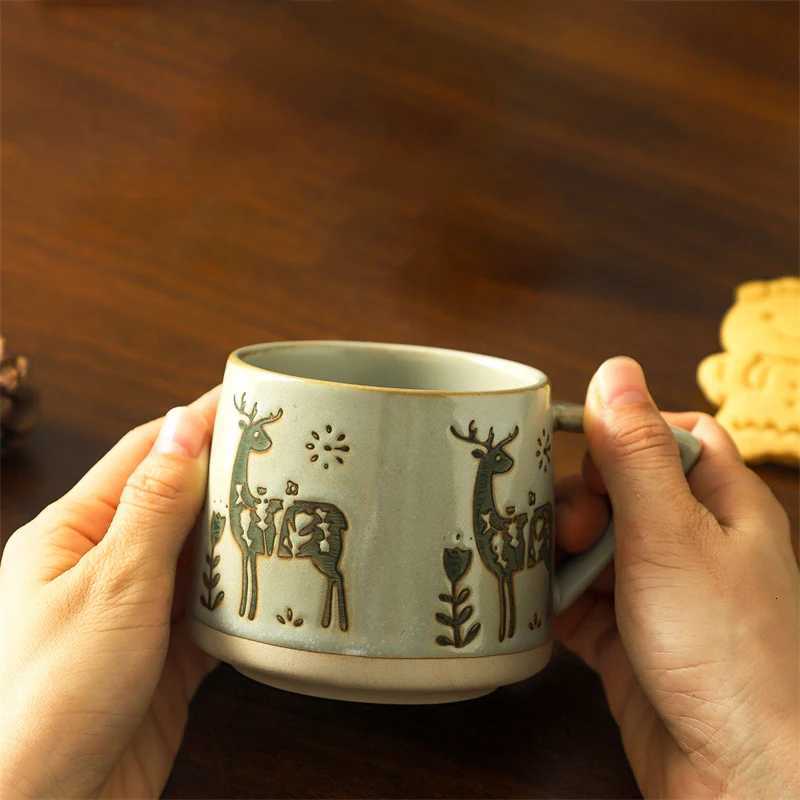 300ml Christmas Gift Creamic Mug Milk Water Cup Breastfast Coffee Mugs Office School Mugs for Drink Holiday Kitchen Drinkware Y251125