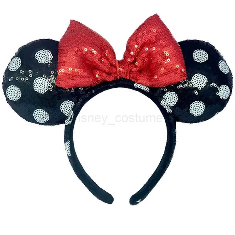 Disneymini Mouse Shining Bow Headband Purple Oranny Gold Flower Dot Ariel Ears COSTUME Halloween Headband Cosplay Plush Gift X250425