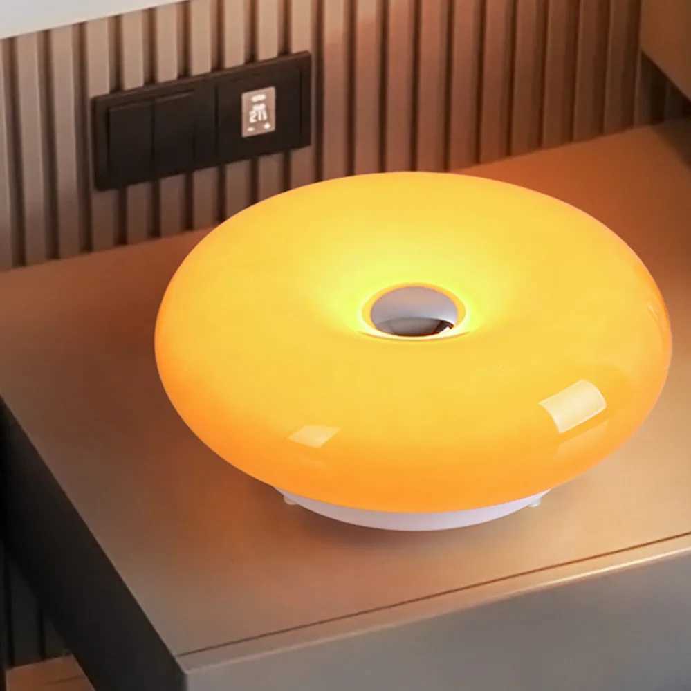 Bauhaus table lamp USB plug bedroom bedside lamp living room dining room decoration donut ambient light Home lights night lights C251125