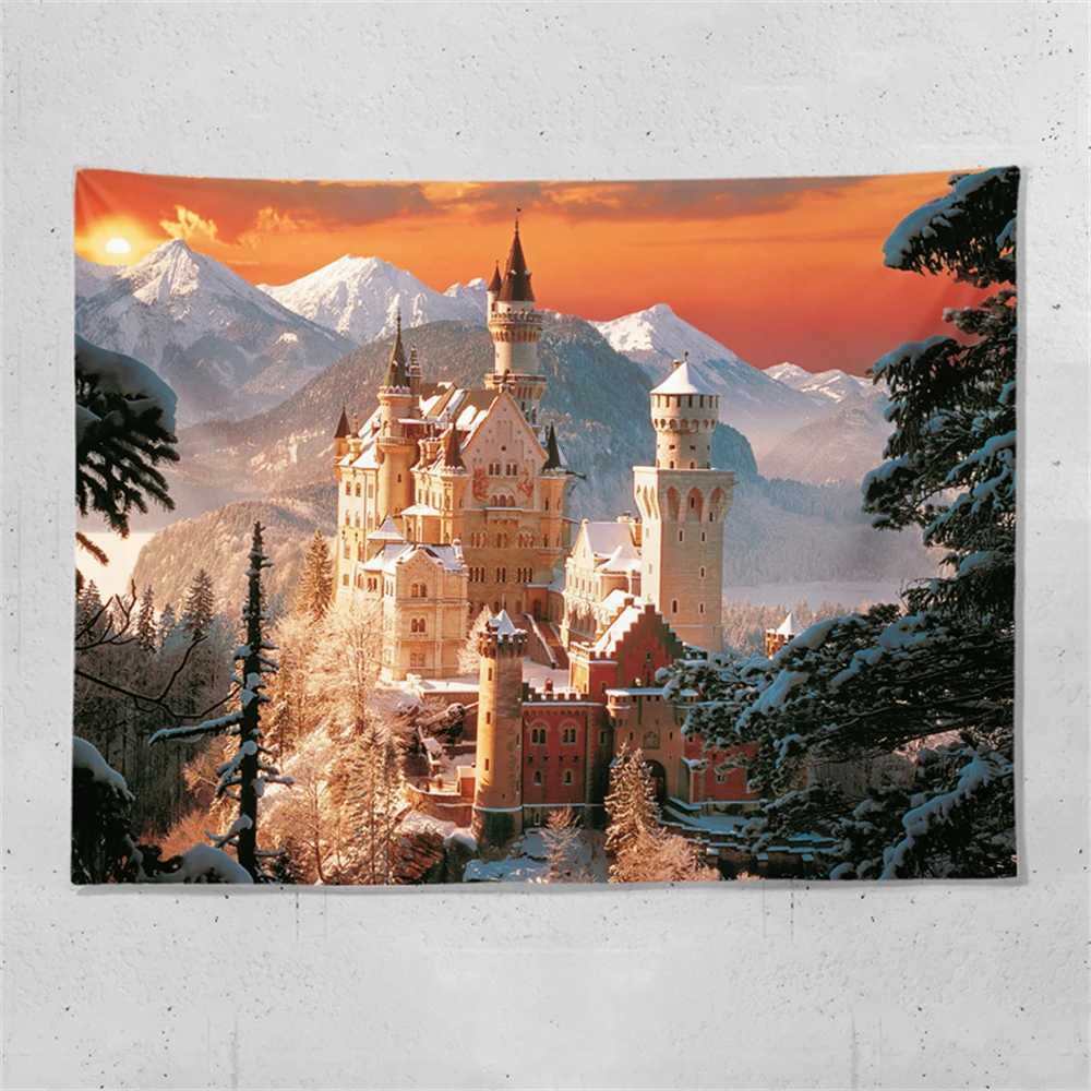 Autumn Field Window Background Cloth Bedroom Headboard Hanging Cloth Decorative Wall Cloth Tapestry Aesthetic Room DecorM251125