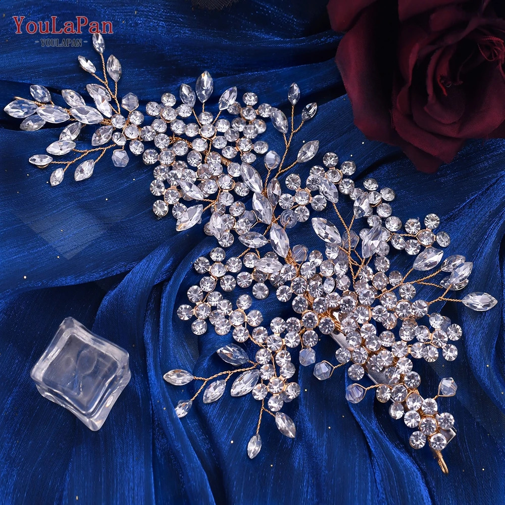 YouLaPan HP253 Crystal Bridal Headpiece Floral Wedding Hair Vine Clip Party Prom Hair Jewelry Brides Hair Accessories 250420