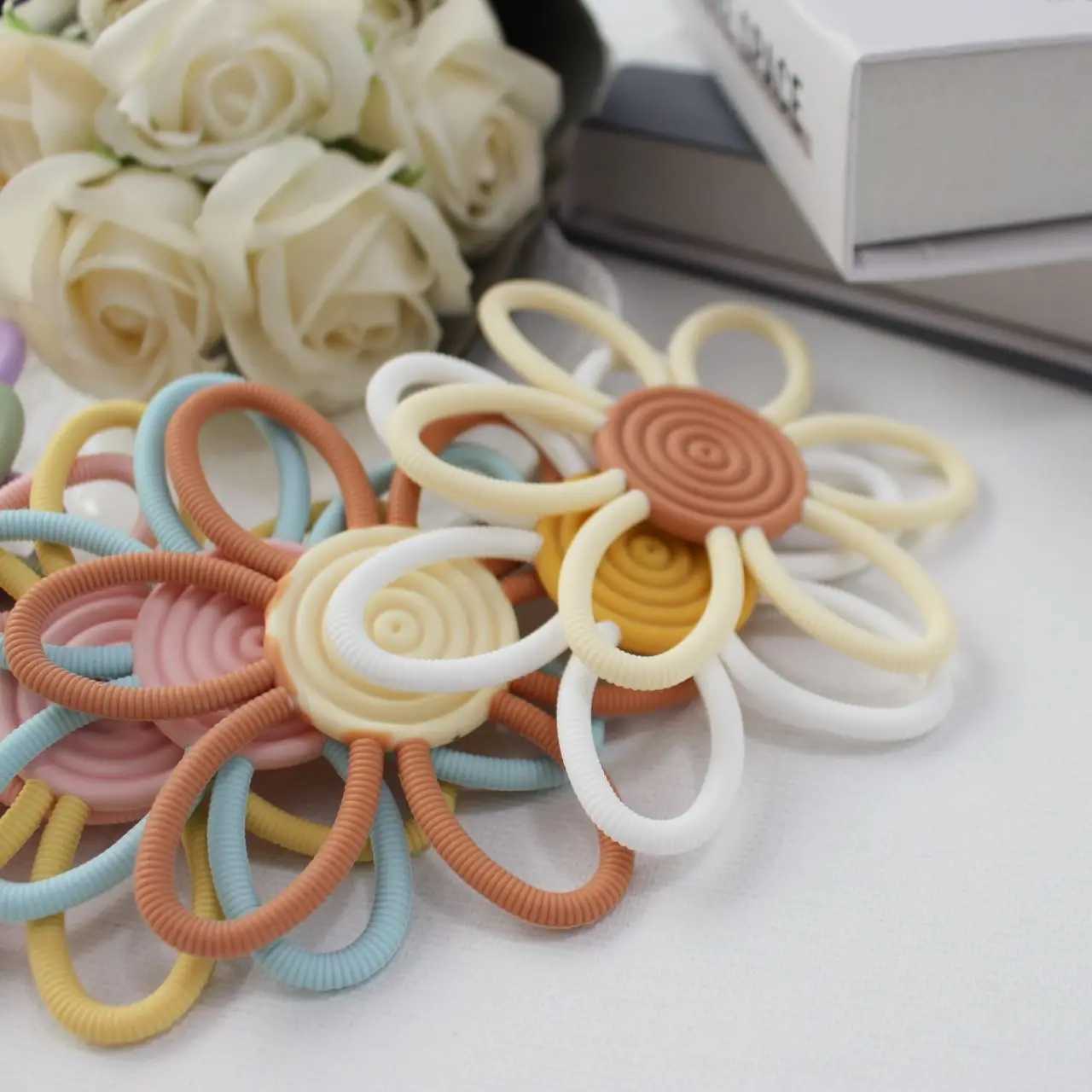 ins nordic baby flower soothing teether hollow baby holding teether teething stick chewing gum toy G251125