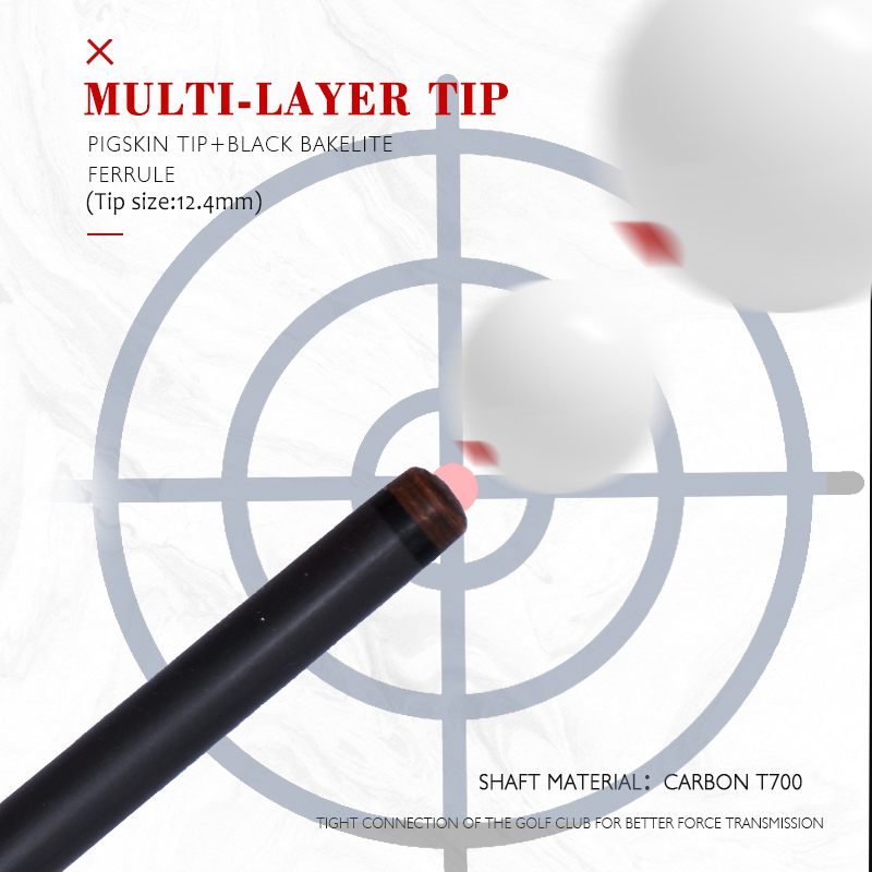 OKHEALING 1/2 Professioneller Billard-Stick, Carbon Carbon Fiber Billard Stick, 58in Pool-Queues, Billard-Stick, 12.9 mm Billard-Cue Tip