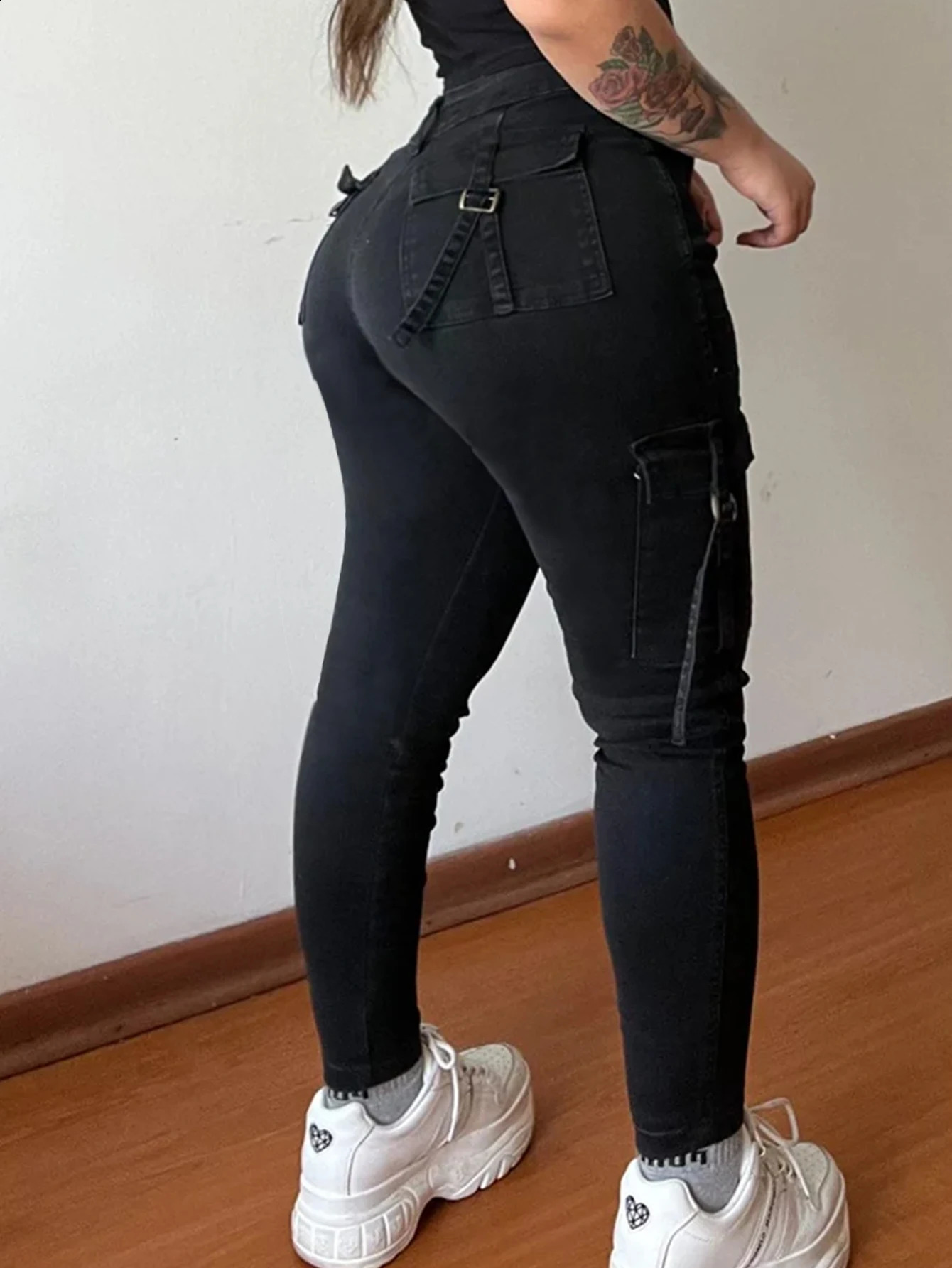 Womens Y2K style slim fit casual denim pants Fashion and set 250420