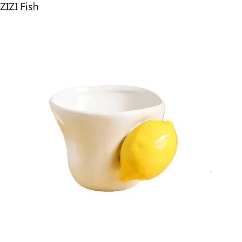 Lovely Strawberry Lemon Mug Creative Ceramic Cups Dining Table Coffee Mugs Afternoon Tea Teacup Water Cup Fruits Juice Container Y251125