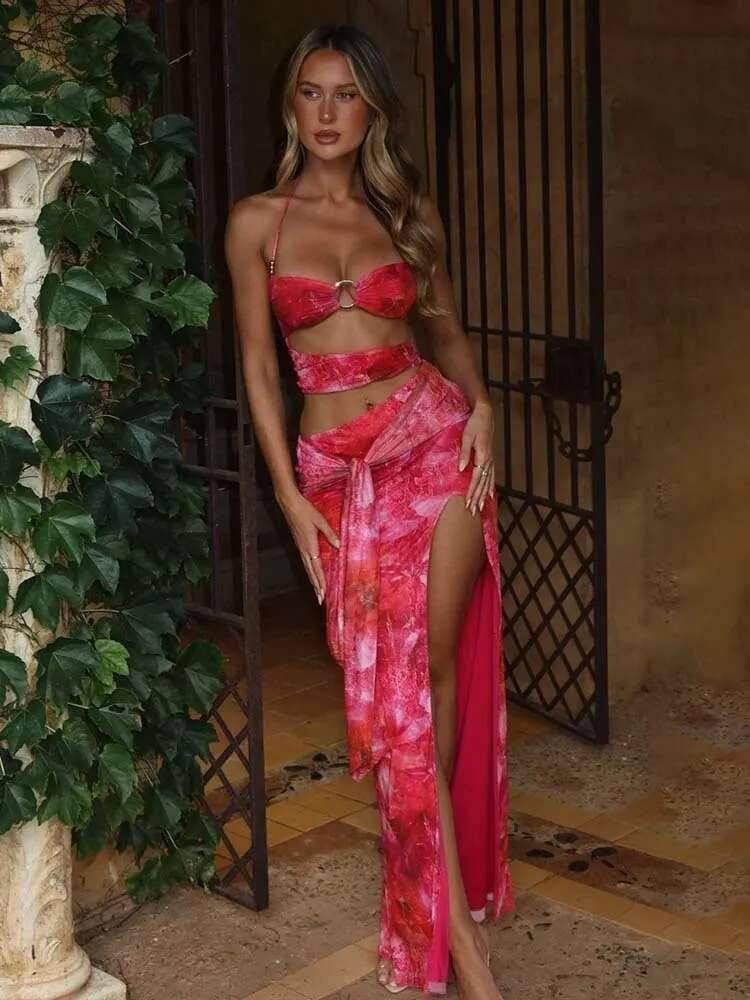 Dongdumaoyi Townlike Print Maxi Long Slim Bodycon Dress Women Halter Spring Summer Hollow Out Nightclub Sexy Party Dresses