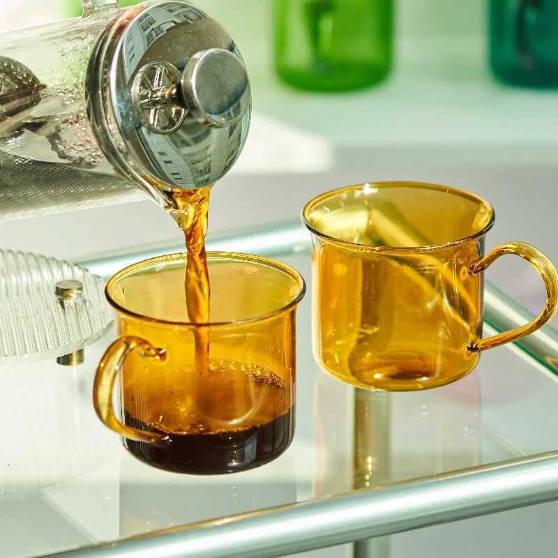 2PC Set Borosilicate Glass Cup Modern Coffee Mug Family Couple Water Cup Drinking Glasses Heat resistance Gift Pack 200ml Y251125