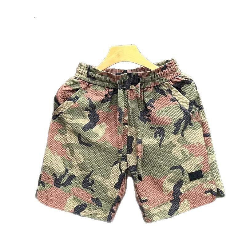 Summer trendy loose five quarter pants, Chinese military camouflage workwear shorts, men's straight leg fashionable versatile casual pants