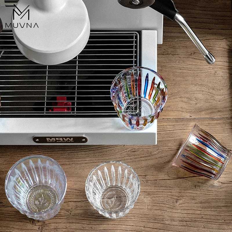 MUVNA Glass Coffee Cup 100ml 160ml 220ml 320ml Espresso Cups Coffee Accessories Anti-Scald Coffee Mugs Glass Transparent Gray Y251125