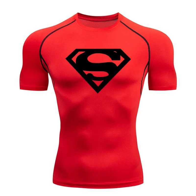 Mens running T-shirt compression sports shirt ultra-thin fast drying breathable jogging sports short sleeved summer casual top W250425