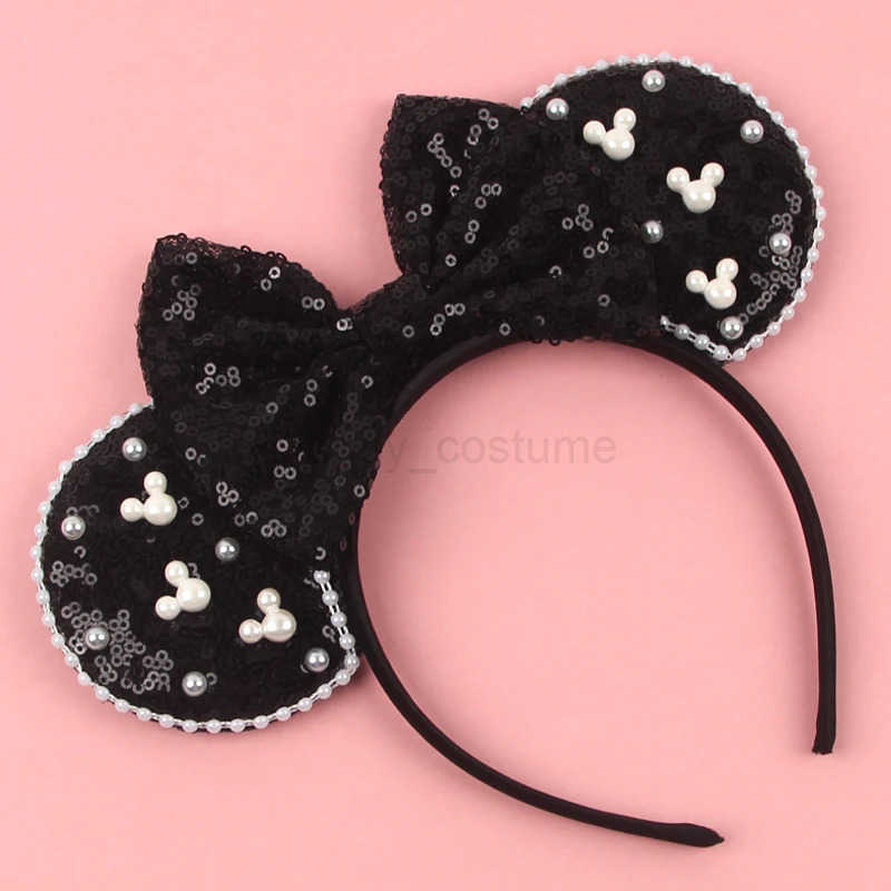 Disney New Trend Mouse Ear Headband Mickey 3.3 Velvet Girl Soft Bow Hair Halloween Party Travel DIY Hair Accessories X250425