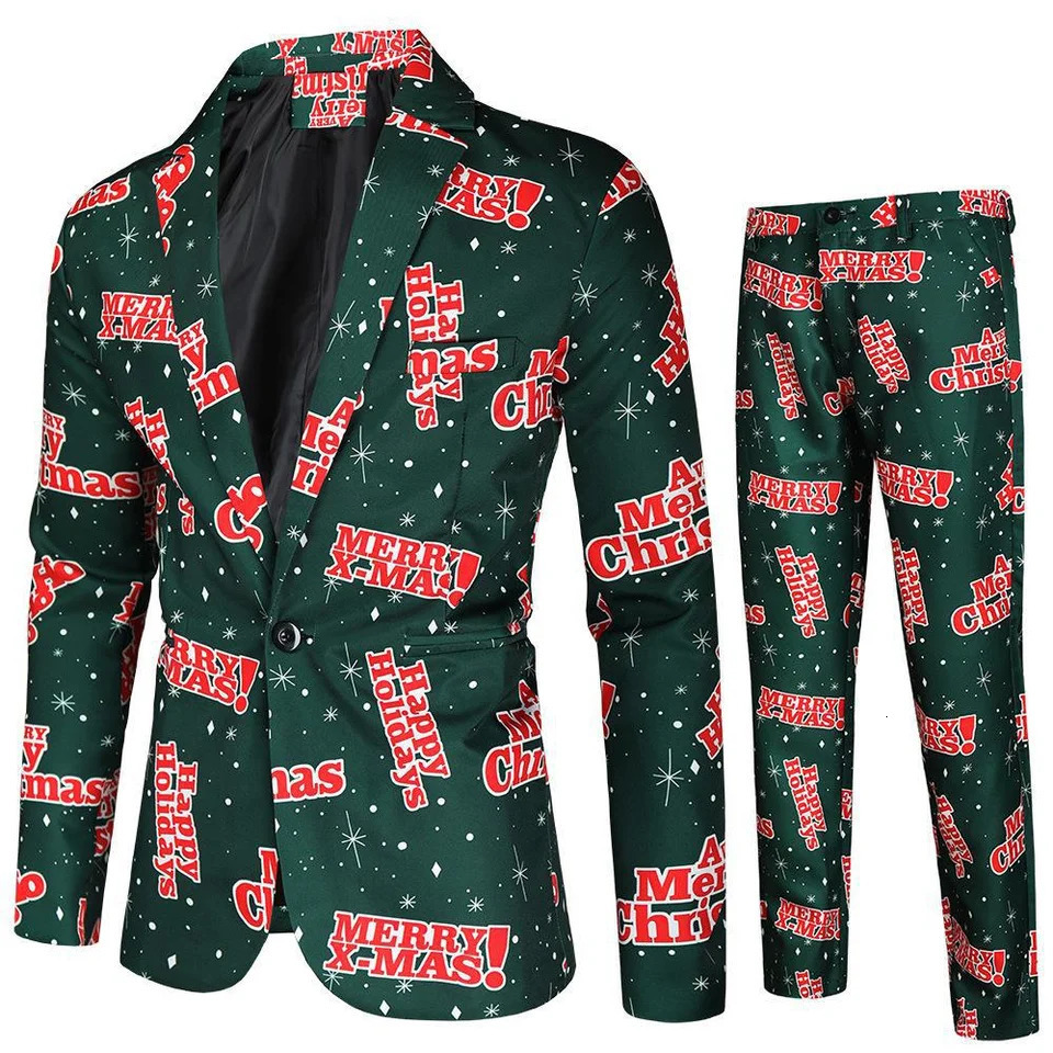 Mens Christmas Ugly Blazer Jacket Coats Long Sleeve Tops Xmas Santa Party Blazers Business Jacket Halloween Prom Suit Clothesing 251124
